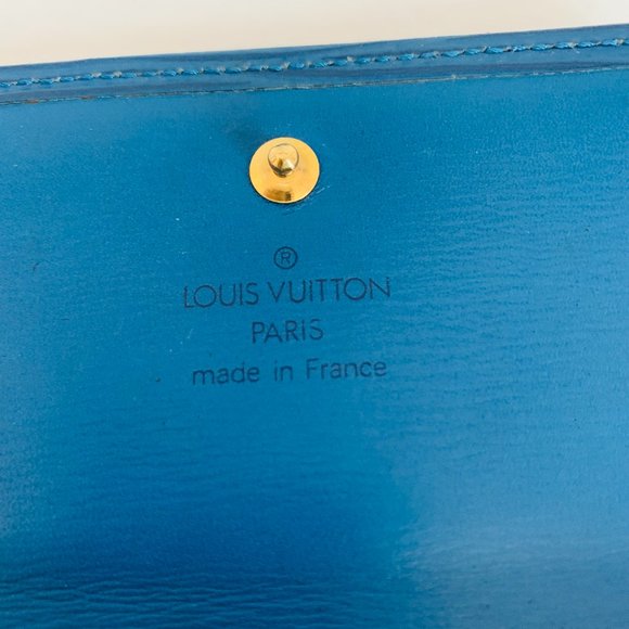 AUTH LOUIS VUITTON VINTAGE BLUE EPI LEATHER PORTE MONNAIE BILLETS WALLET  SP0926 - Picture 7 of 13